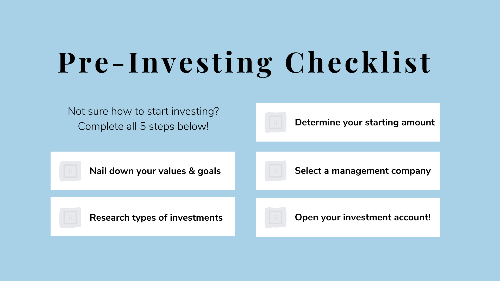 Pre-Investing Checklist 2021 Invested Interests