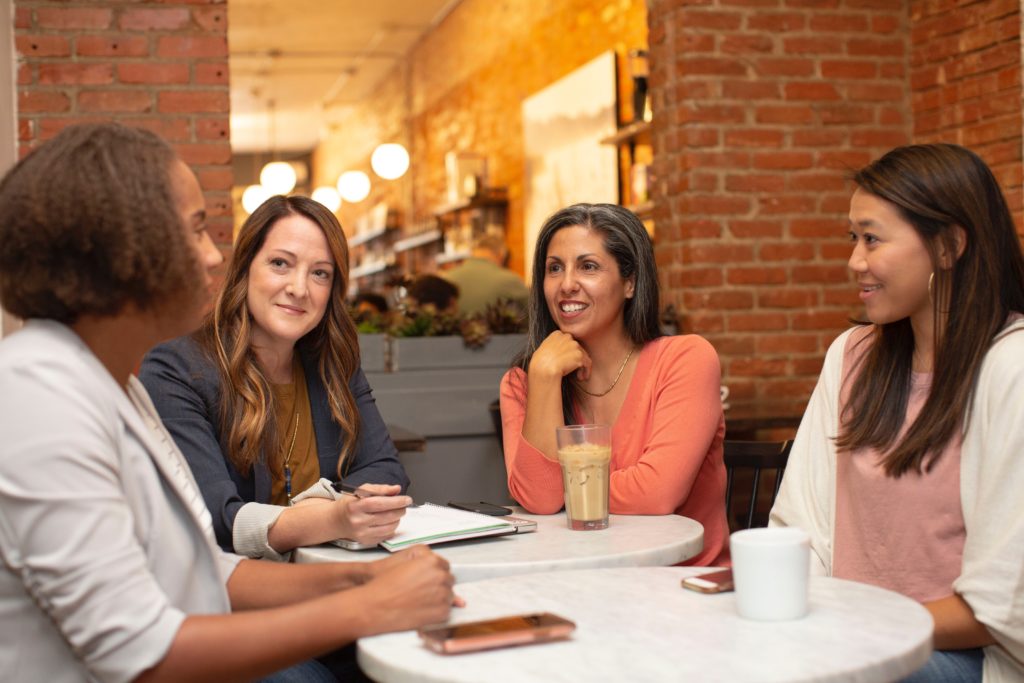 Women discuss pay transparency