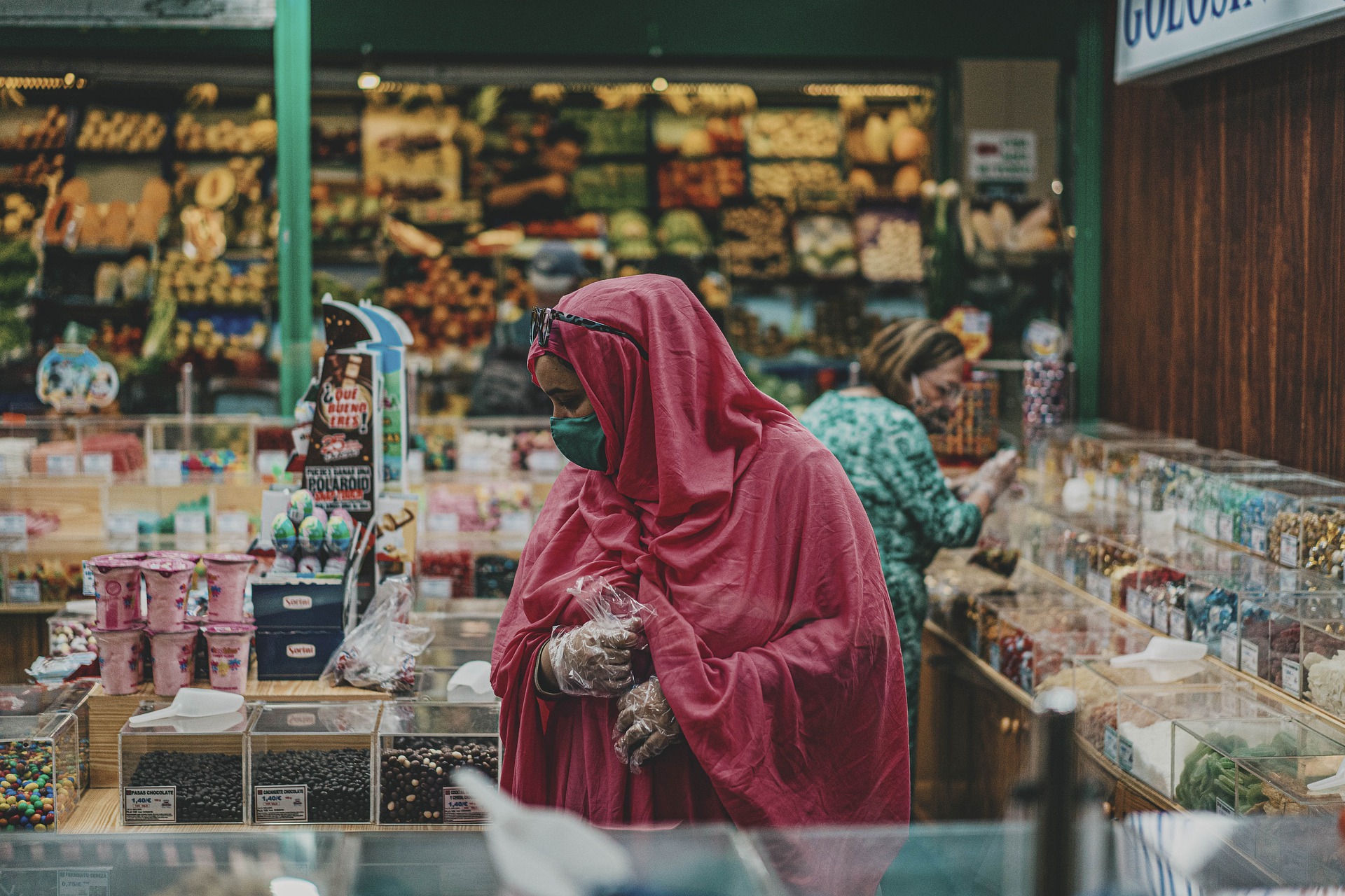 woman shopping at store